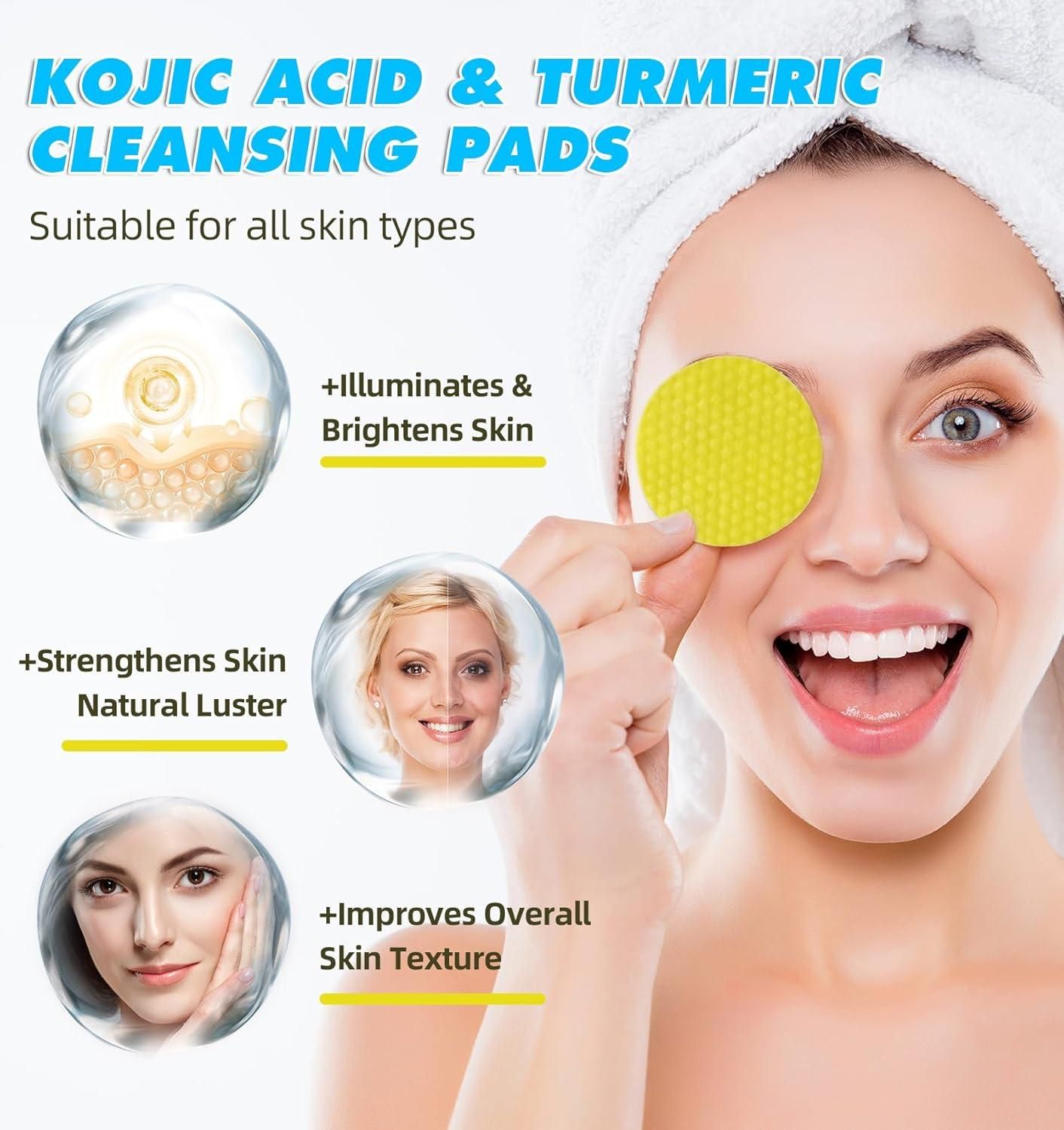 Turmeric Kojic Acid Cleansing Pads - [ Pack of 60 ]
