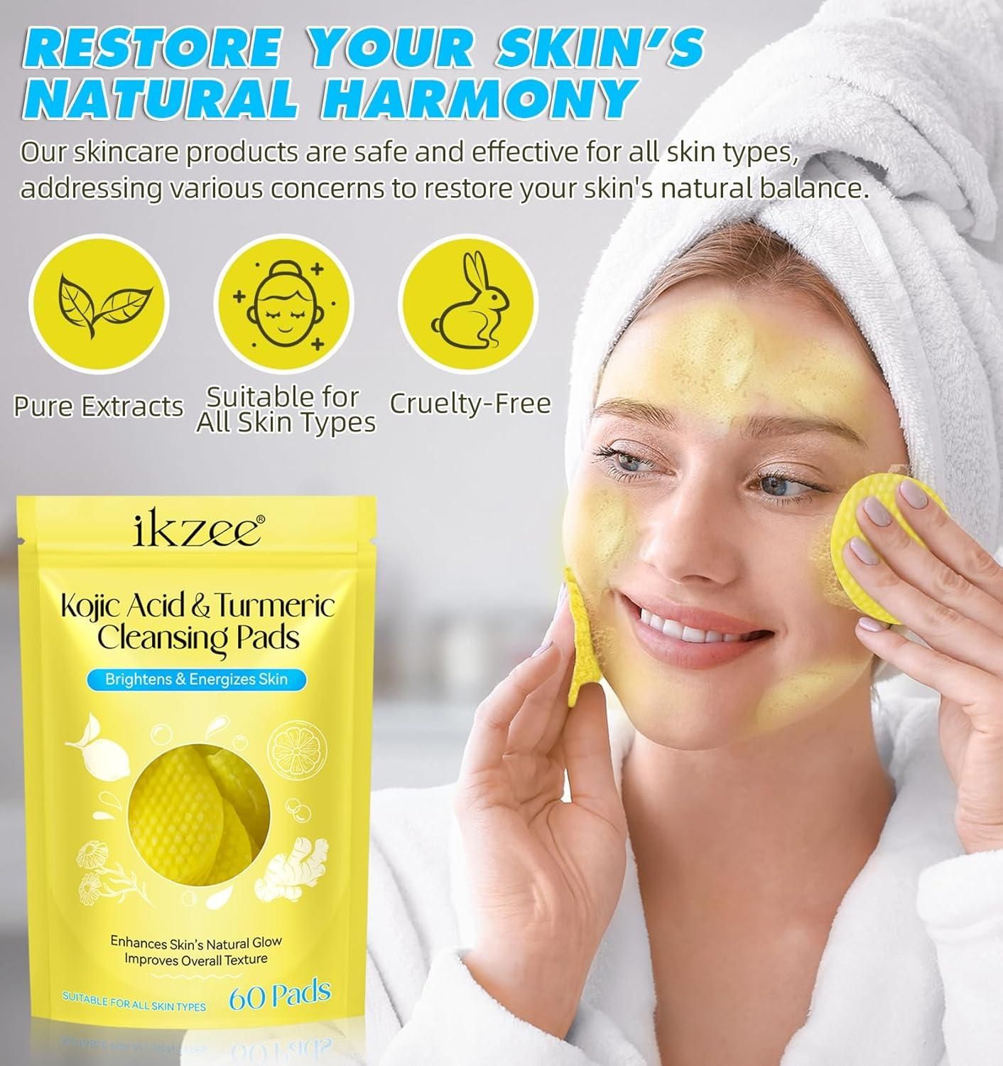 Turmeric Kojic Acid Cleansing Pads - [ Pack of 60 ]