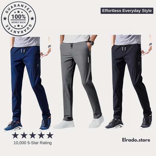 Combo of 3 Men's Sports Regular Fit Lycra Track Pants ( Black + Grey + Blue )