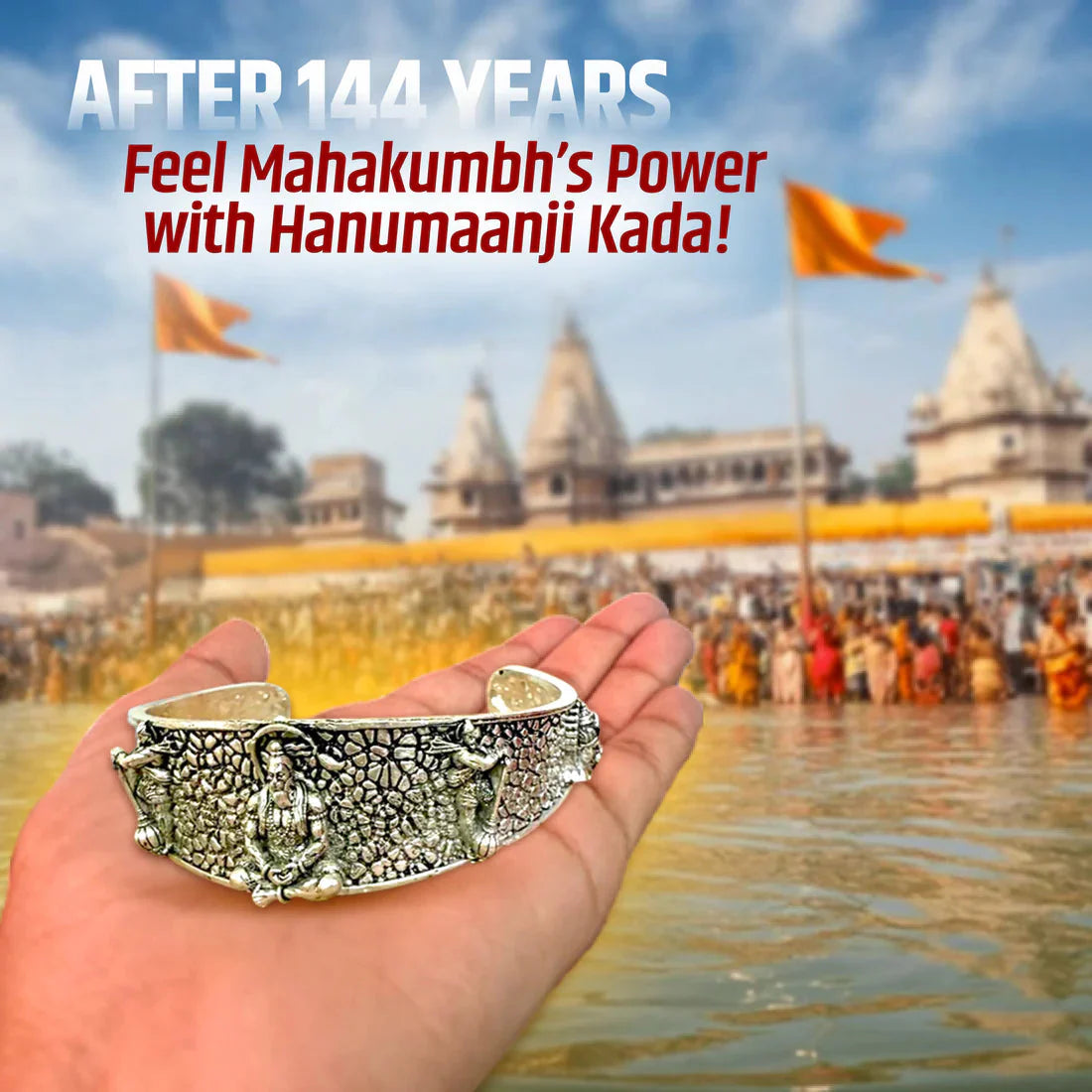 Silver Plated Bajrang Kada™ - Hanumanji Shakti Kada